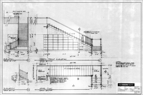 A design plan of a staircase